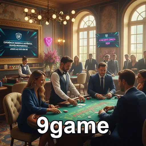 Jogadores VIP em mesa de cassino profissional no 9game.
