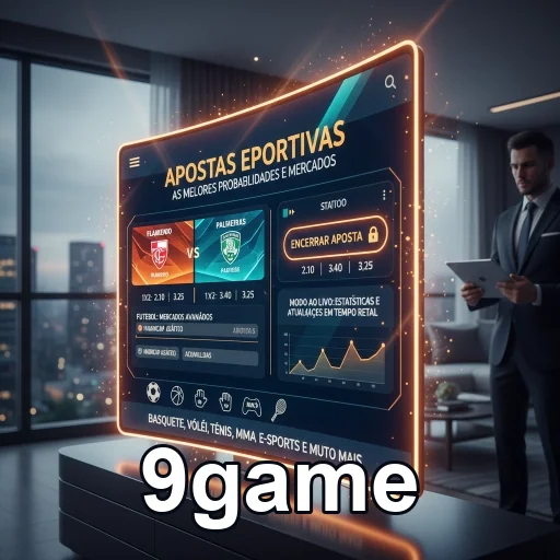 Interface de apostas esportivas em 9game com odds atualizadas.