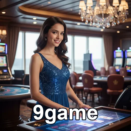 Jogadora em cassino virtual do 9game interagindo com mesa.