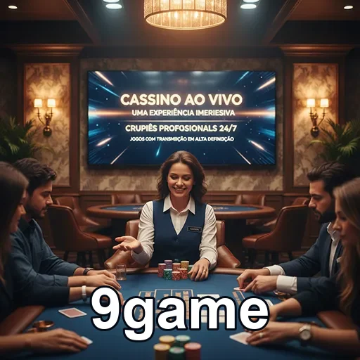 Interface de jogo ao vivo no 9game com crupiê profissional.