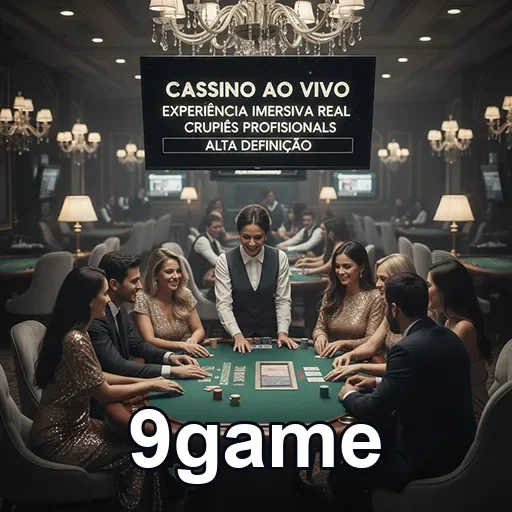 Croupiers profissionais atendendo jogadores em cassino ao vivo no 9game.