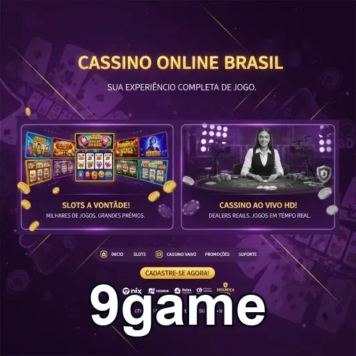 Interface de cassino online 9game com jogos e dealers ao vivo.