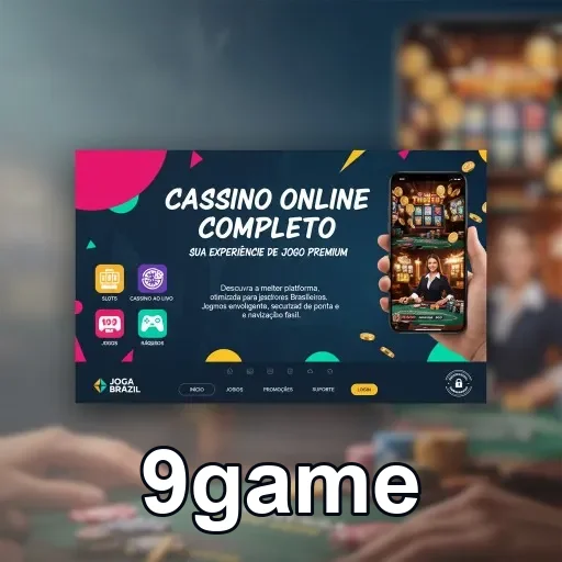 Aplicativo 9game com interface para cassinos online e jogos.