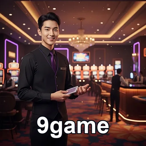 Atendente sorridente apresenta serviços VIP da 9game.