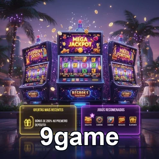 Máquinas de slots e interface de atendimento VIP no 9game.
