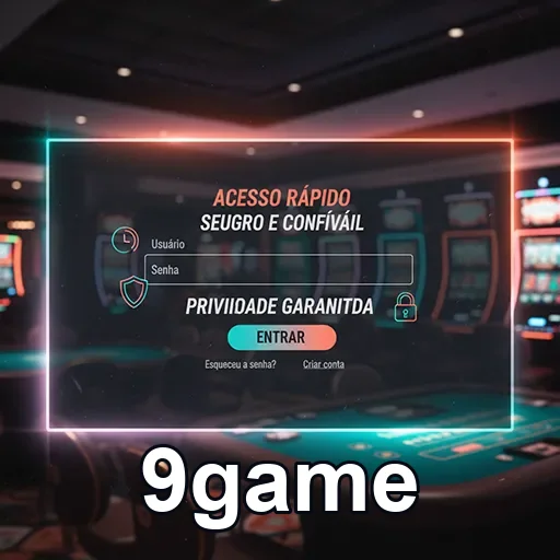 Tela de login rápida e segura da 9game para usuários.
