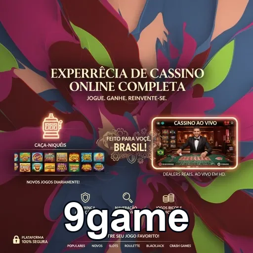 Tela do 9game destacando a experiência de cassino online.