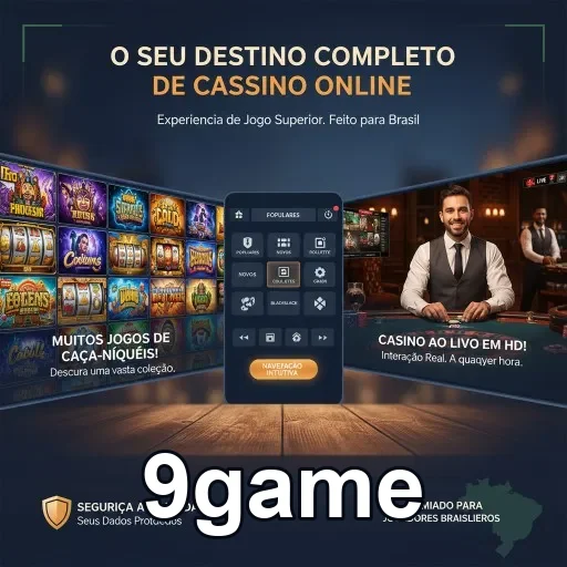 Interface da 9game com serviços VIP e jogos em destaque.