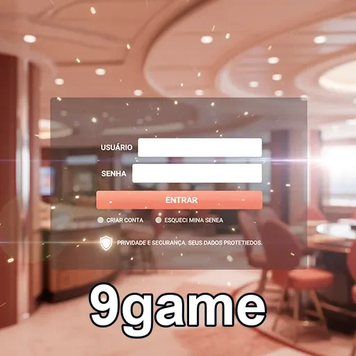 Tela de login do app 9game com campos para usuário e senha.