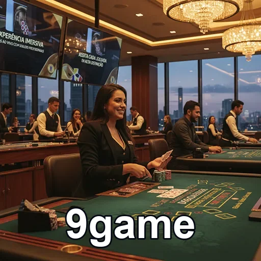 Jogadores interagindo em mesa de cassino no 9game.