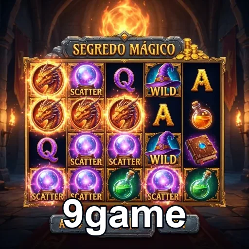Tela do jogo Segredo Mágico no 9game com símbolos