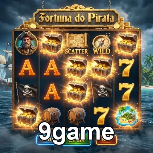 Tela do jogo Fortuna do Pirata no site 9game, destacando prêmios.