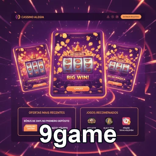 Tela de jogos de slot da 9game com vitória grande em Rei do Rio.
