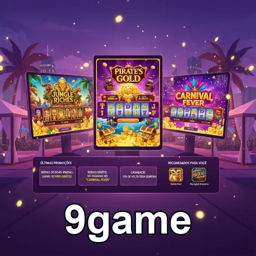 Jogador interagindo com slots no 9game, destacando promoções.
