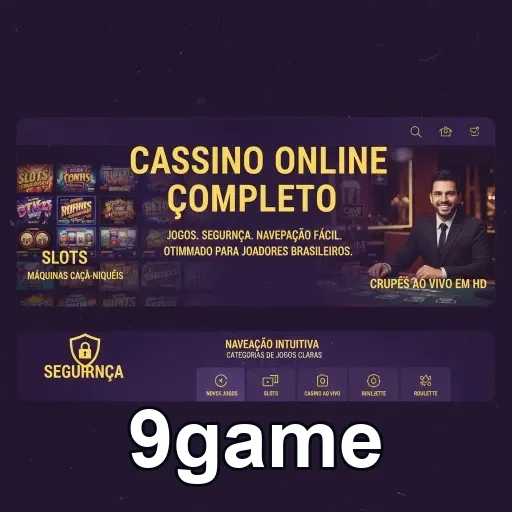 Interface do aplicativo 9game destacando acesso a jogos VIP.