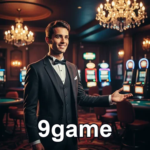 Profissional VIP no cassino representando serviços do 9game.