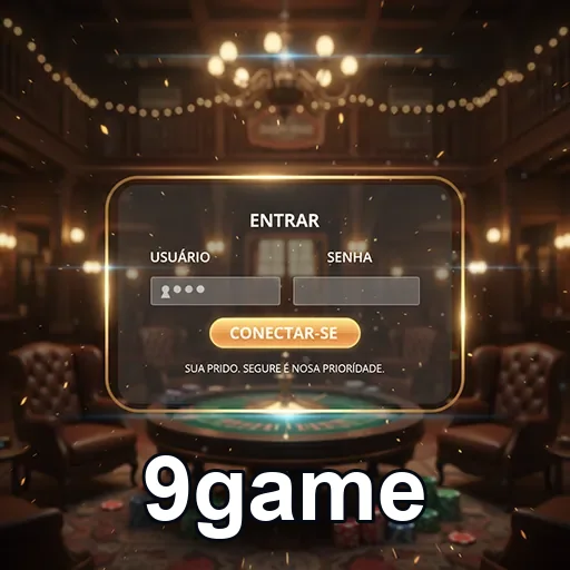 Tela de login da 9game com campos de usuário e senha.